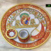 0085CRH- 9" MARBLE POOJA PLATE / THALI