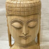 0036CRH- 8" WOODEN BUDDHA HEAD HAND CARVED ON ONE PIECE