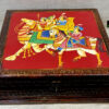 0065CRH-  8"x8" WOODEN BOX WITH FINE HAND PAINTED
