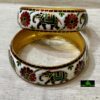 0066CRH- METAL MEENA BANGLES (SET OF 2)
