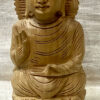 0083CRH- 3" WOODEN HAND CARVED BUDDHA SITTING WOOD FINISH