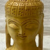 0087CRH- 4" WOODEN HAND CARVED BUDDHA HEAD WOOD FINISH