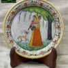0002CRH- 6"  MARBLE HAND PAINTING ON ROUND PLATE WITH STAND