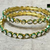 0069CRH- METAL KUNDAN BANGLES  ( SET OF 2 )