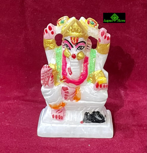 0112CRH- 3" STONE HAND PAINTED GANESH