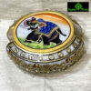 0139CRH- MARBLE ROUND COASTER SET HAND PAINTED WITH GOLD LEAF WORK