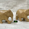 0203CRH- WOODEN ELEPHANT PLAIN WOOD FINISH ( SET OF 2 )
