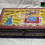 0295CRH- WOODEN 4 PARTITION BOX HAND PAINTED