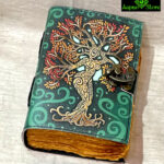 0339CRH- 4"-6" HAND MADE PAPER LEATHER DIARY UV PRINT