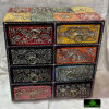 0341CRH- WOODEN 8 DRAWER MULTI COLOUR